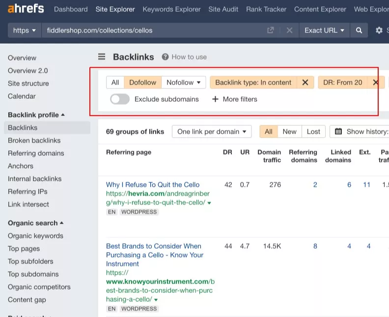 link gap analysis using ahrefs