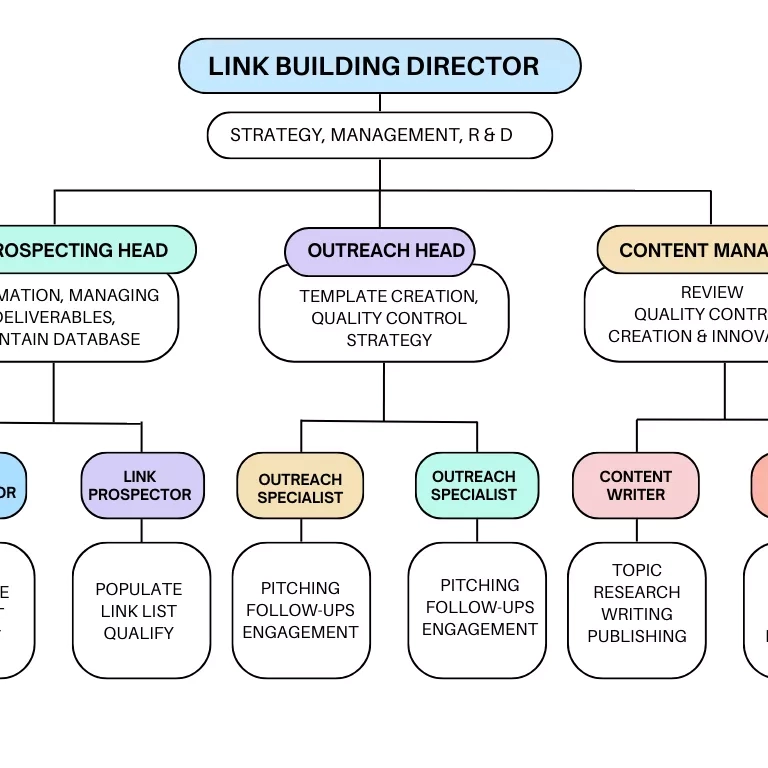 manage link building campaigns team structure
