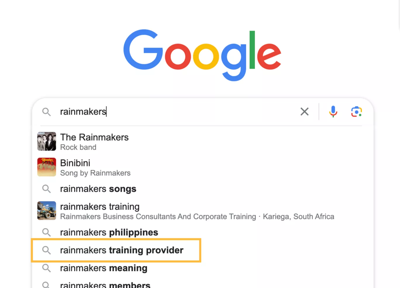 google search rainmakers corporate training branded search