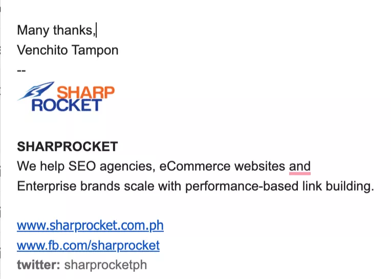 seo outreach email signature