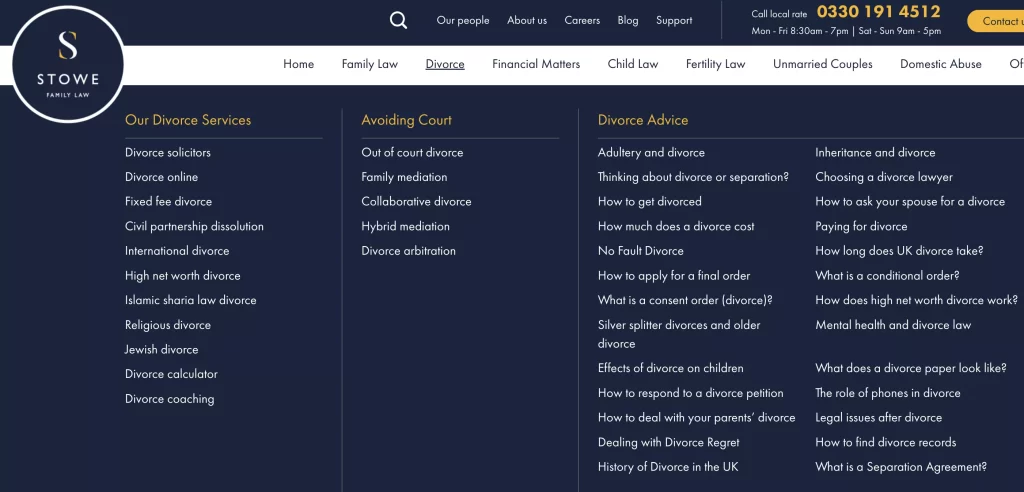 family law website menu