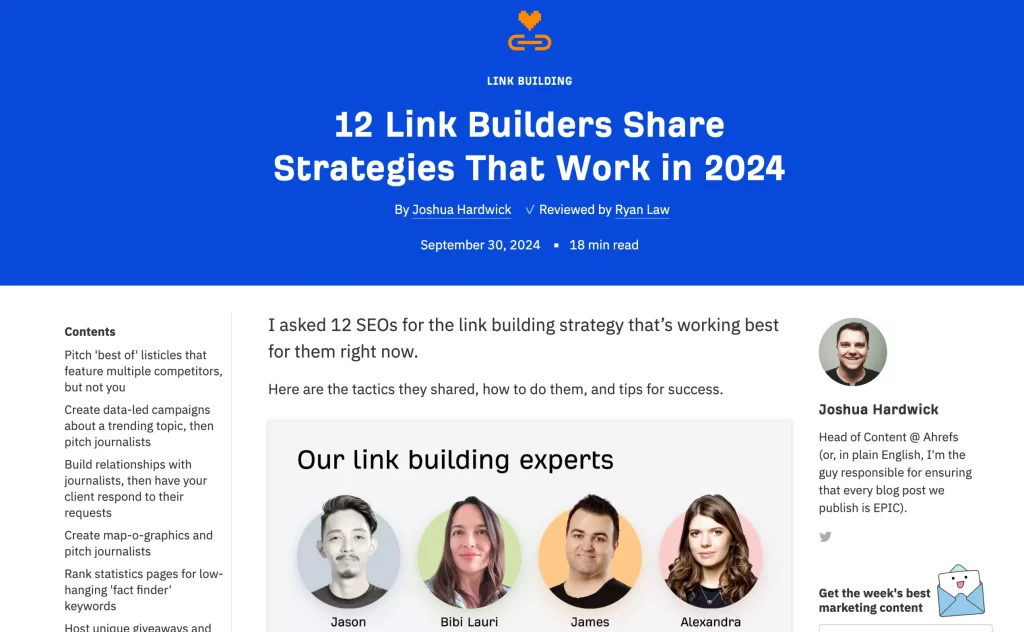 expertise driven ahrefs share link building strategies