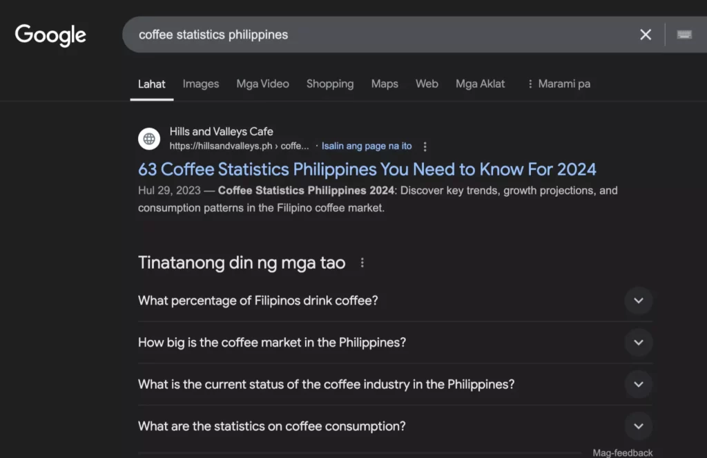 coffee statistics reverse outreach