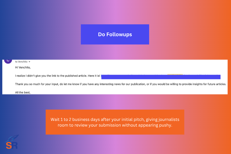 do followups - haro link building