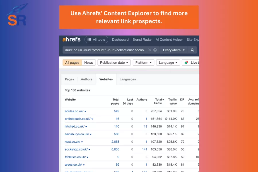 identify potential link partners ahrefs content explorer